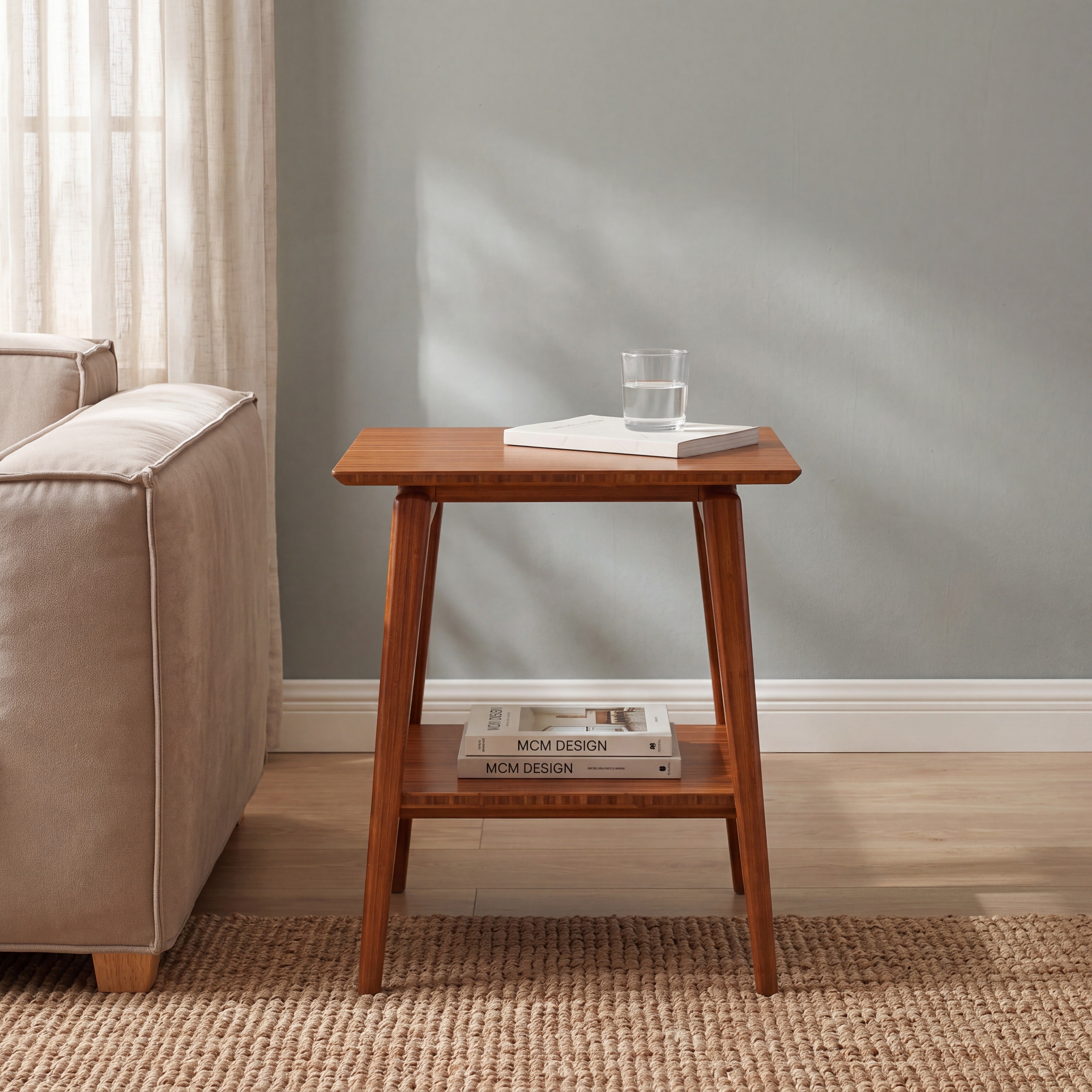 Greenington Antares End Table in Amber Finish