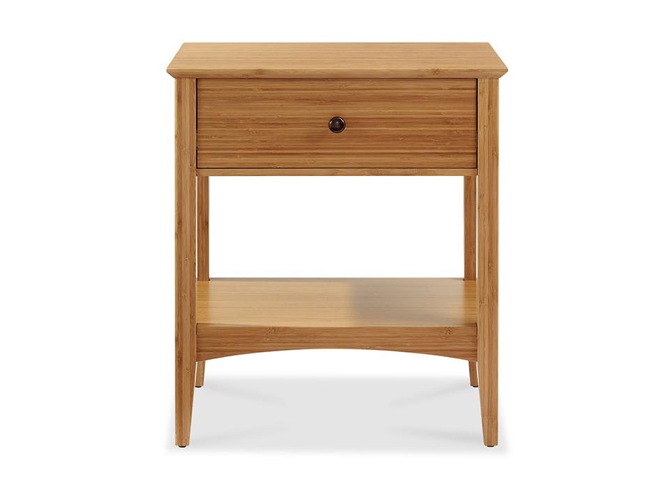 Eco Ridge by Greenington Modern and Sustainable Willow Bamboo Bedroom 1 Drawer Nightstand in Caramelized Finish