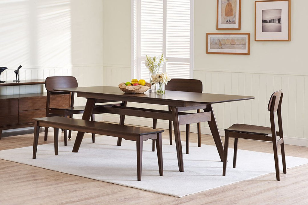 Greenington's Modern and Sustainable Currant Solid Bamboo Dining Long Bench in Black Walnut Finish