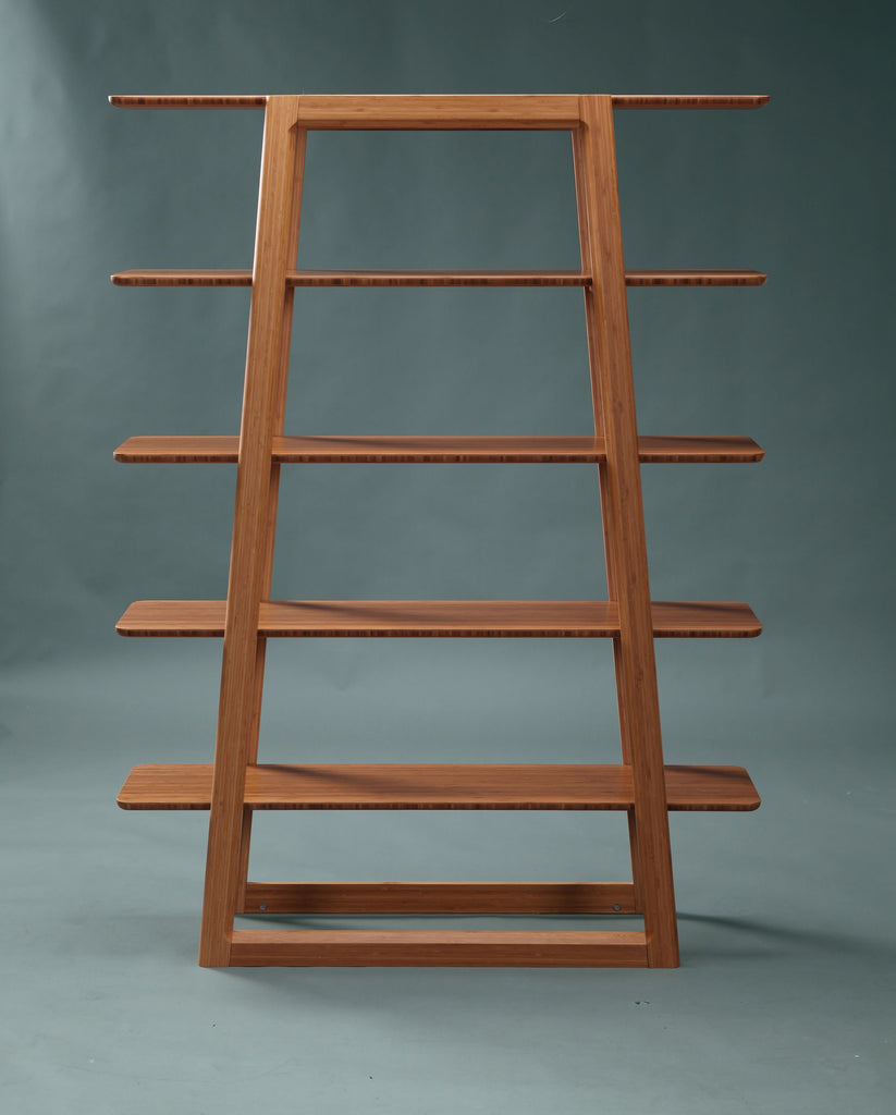 Greenington's Modern and Sustainable Currant Solid Bamboo Shelf Bookshelf in Caramelized Finish