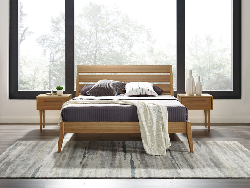 Greenington's Modern and Sustainable Sienna Queen Solid Bamboo Platform Bed in Caramelized Finish