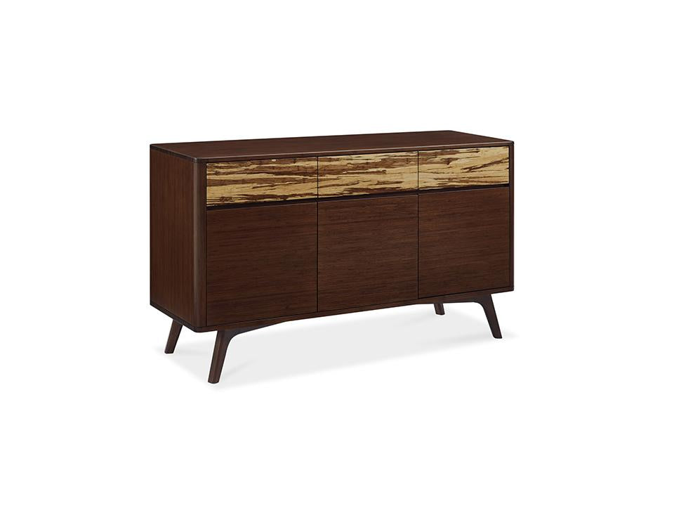 Greenington's Modern and Sustainable Azara Solid Bamboo Dining Sideboard Buffet in Sable Finish with Exotic Tiger Accent