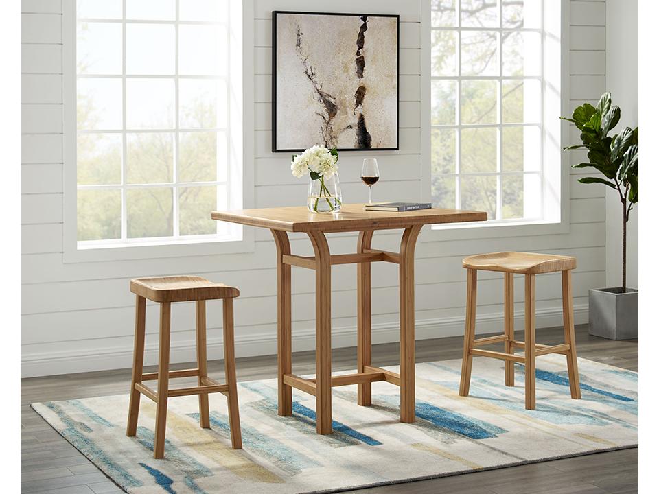 Greenington's Modern and Sustainable Tulip Solid Bamboo Counter Height Stool in Caramelized Finish
