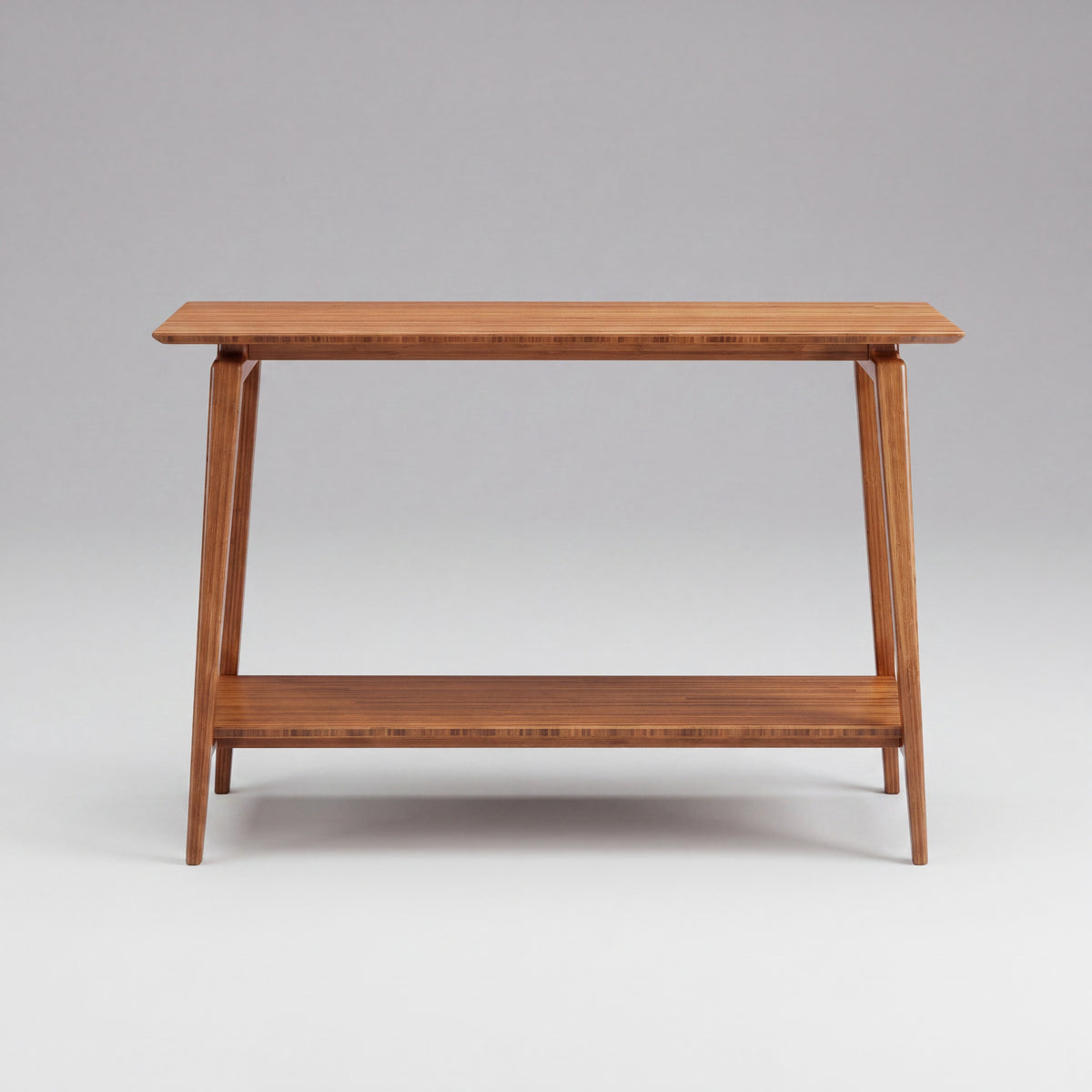 Greenington Antares Console Table in Amber bamboo, on a studio background