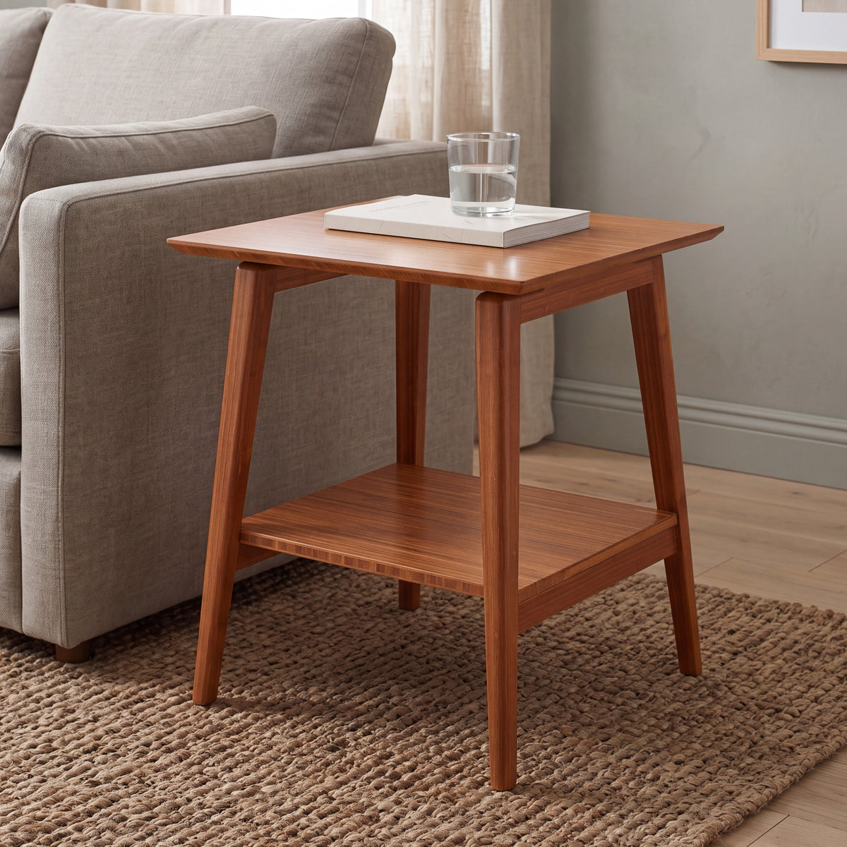 Greenington Antares End Table in Amber bamboo
