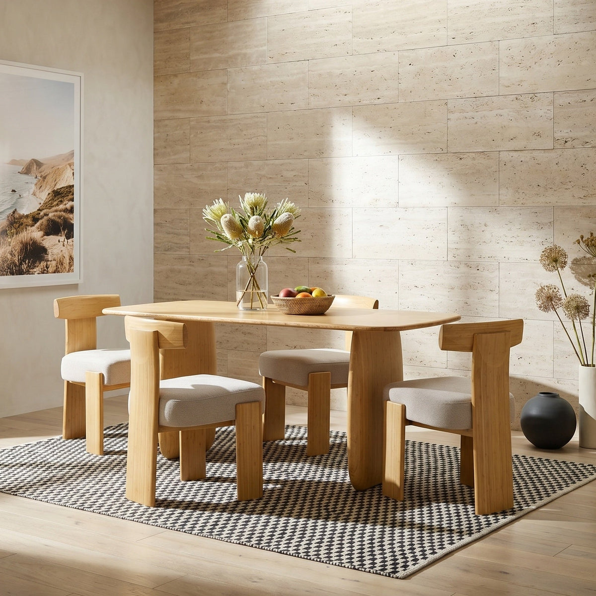 Aria dining table (72") in Wheat