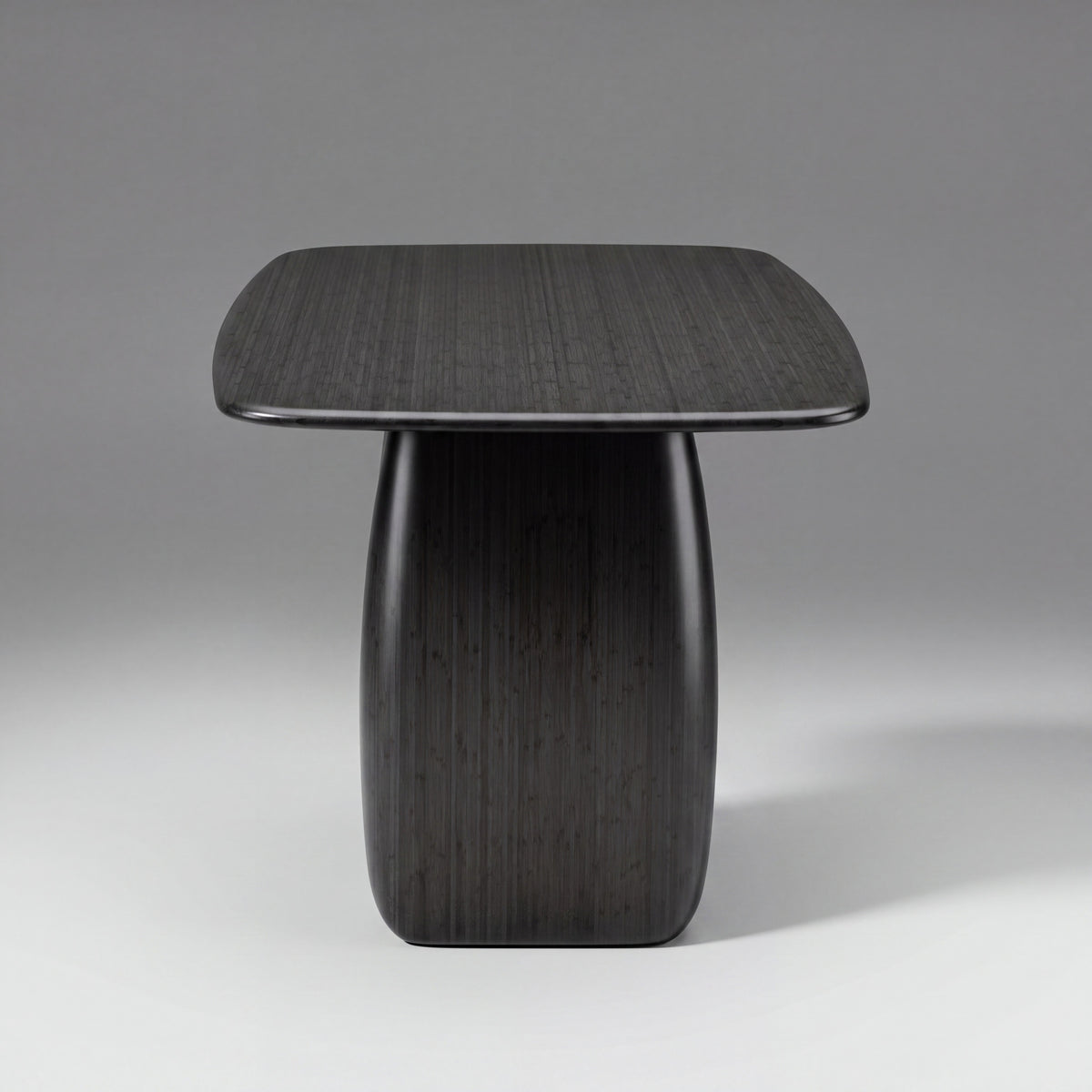 Greenington Aria Dining Table (72") in Caviar bamboo, studio photo on a plain background
