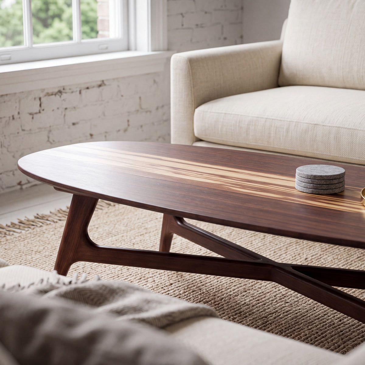 Azara Ellipse coffee table in Sable