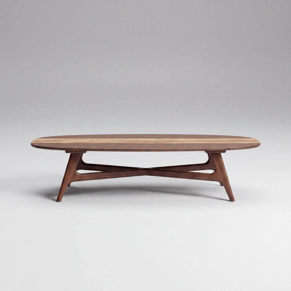 Greenington Azara Ellipse Coffee Table in Sable bamboo, shown on a plain background