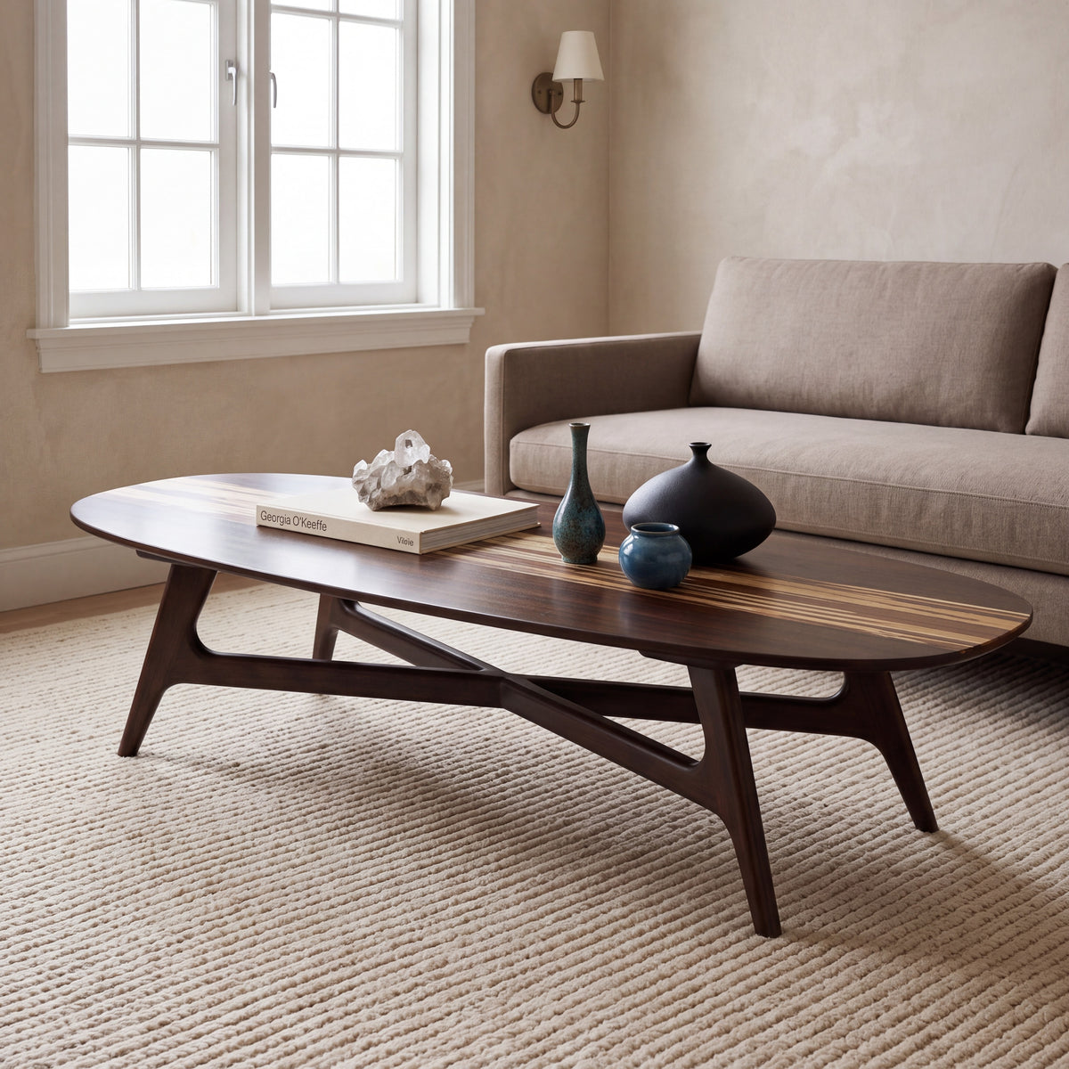 Azara Ellipse coffee table in Sable