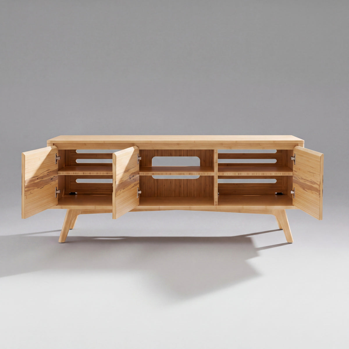 Greenington Azara Media Cabinet in Caramelized bamboo, on a studio background