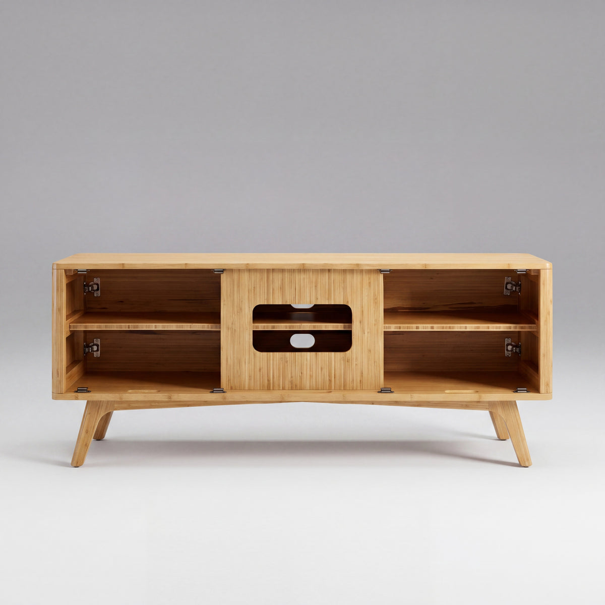 Greenington Azara Media Cabinet in Caramelized bamboo, on a studio background