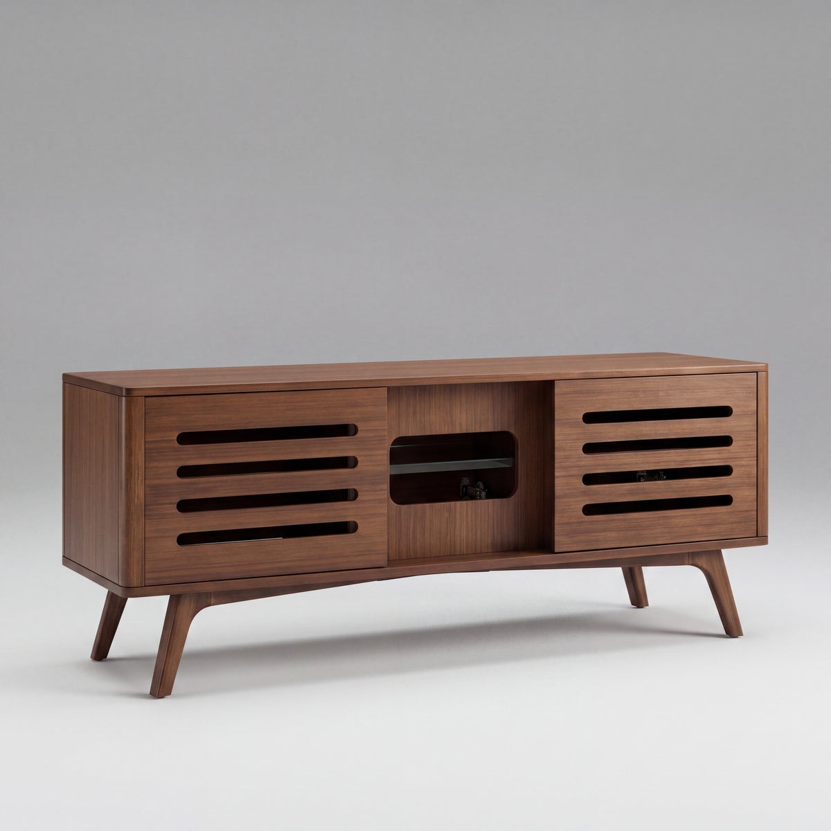 Greenington Azara Media Cabinet in Sable bamboo, studio photo on a plain background