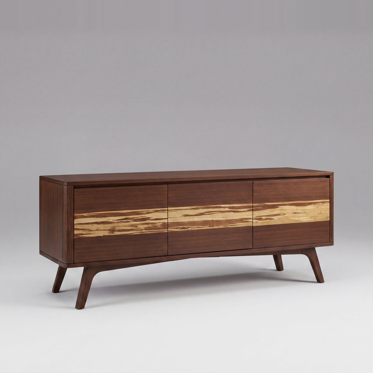 Greenington Azara Media Cabinet in Sable bamboo, on a studio background