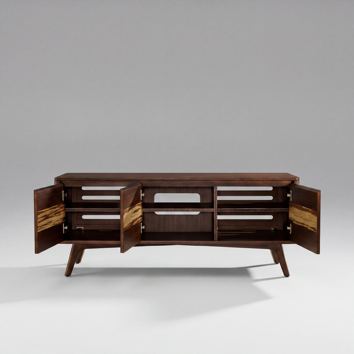 Greenington Azara Media Cabinet in Sable bamboo, shown on a plain background