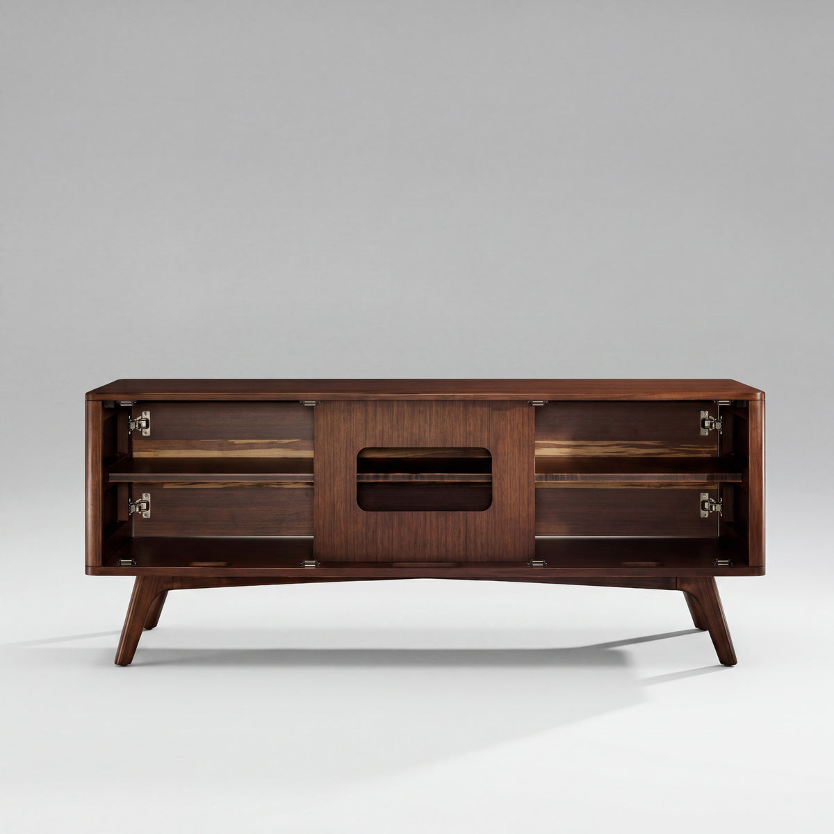 Greenington Azara Media Cabinet in Sable bamboo, shown on a plain background
