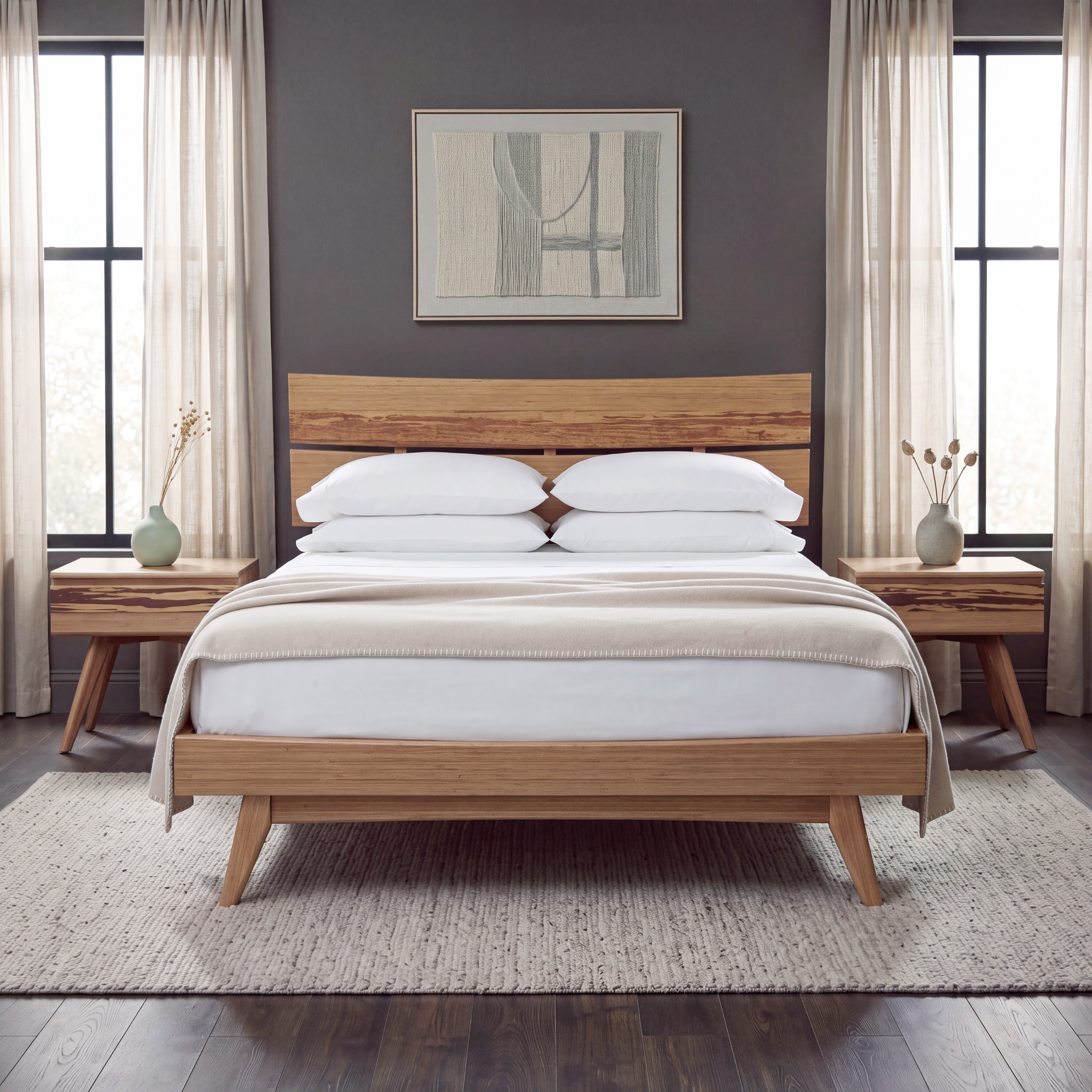 Azara Platform Bed in Caramelized Bamboo | Greenington