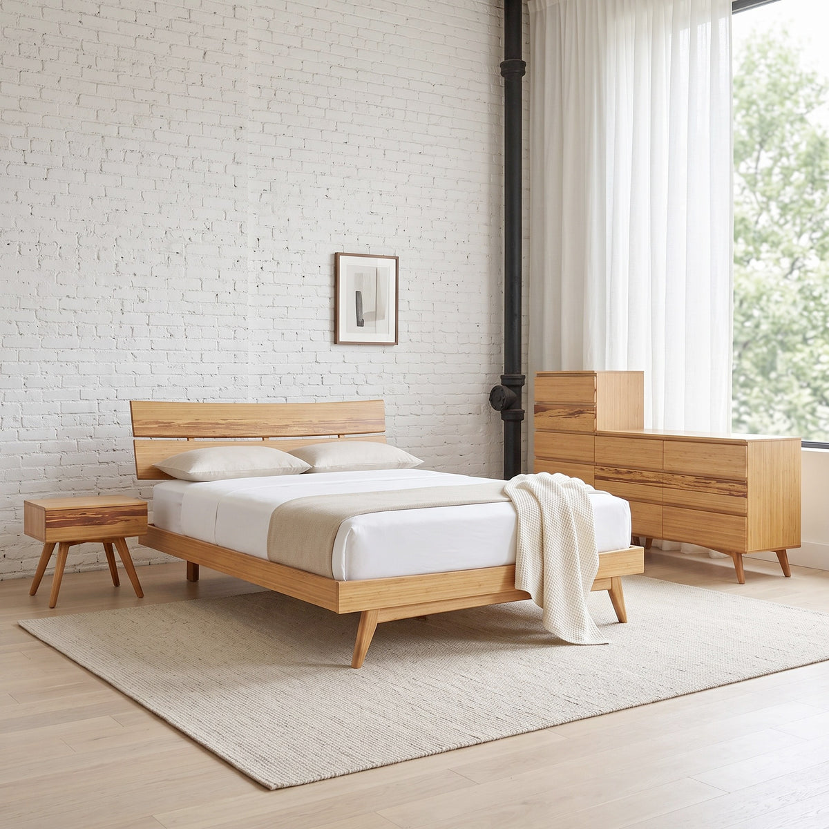 Azara platform bed in Caramelized