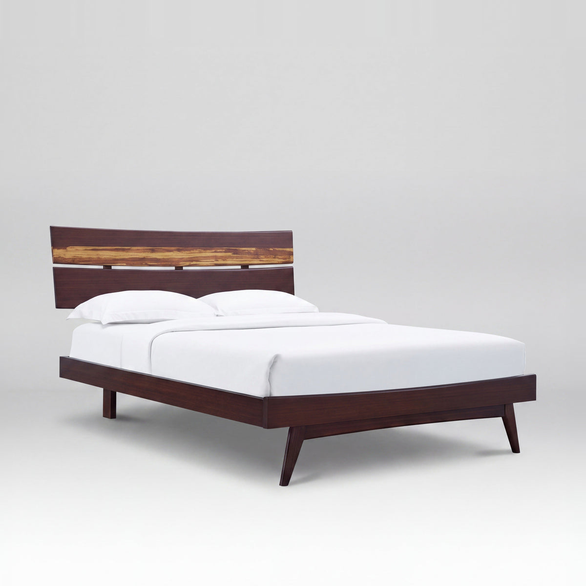 Greenington Azara Platform Bed in Sable bamboo, on a studio background