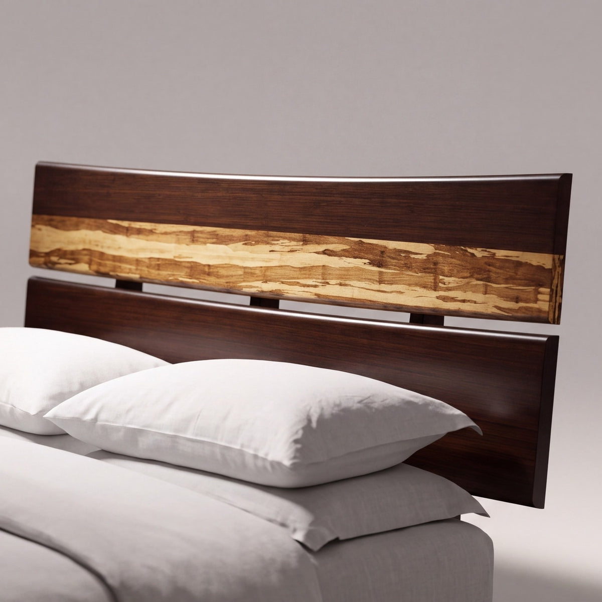 Close-up of the headboard on the Greenington Azara Platform Bed in Sable bamboo