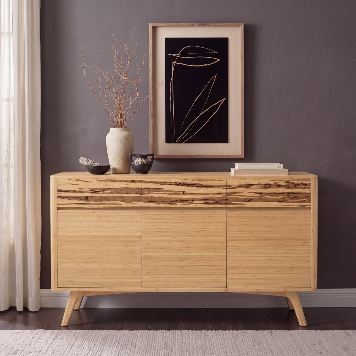 Greenington Azara Sideboard in Caramelized bamboo, in a living room setting