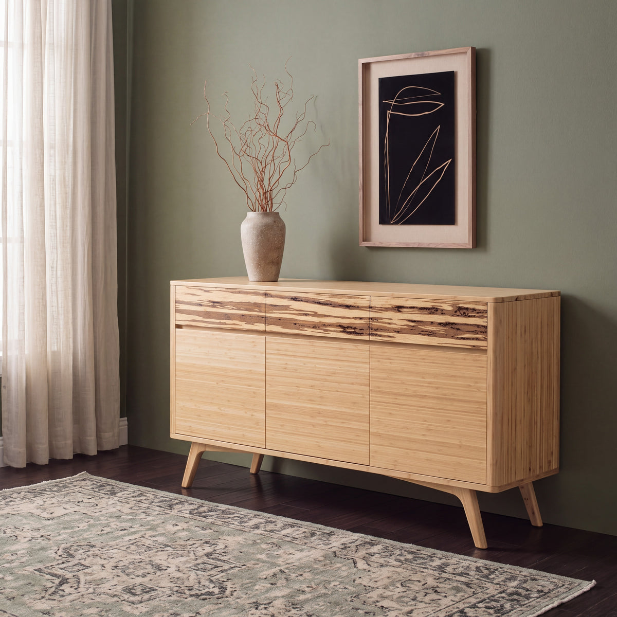 Greenington Azara Sideboard in Caramelized bamboo, in a furnished living room