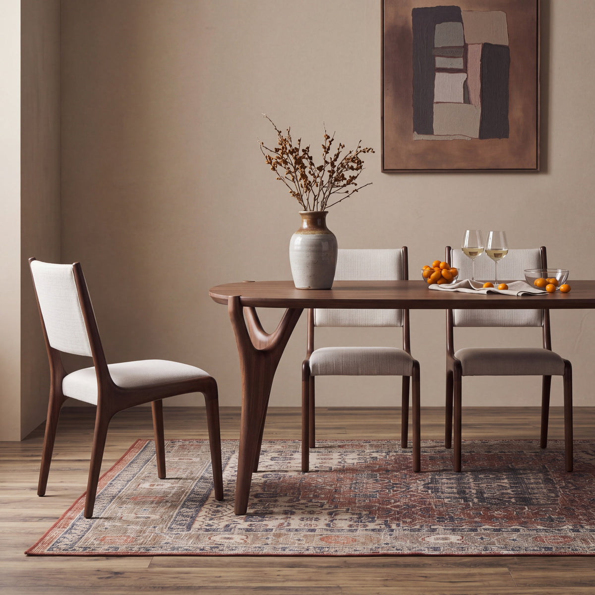 Greenington Belle Dining Table in Black Walnut bamboo, shown in a dining room