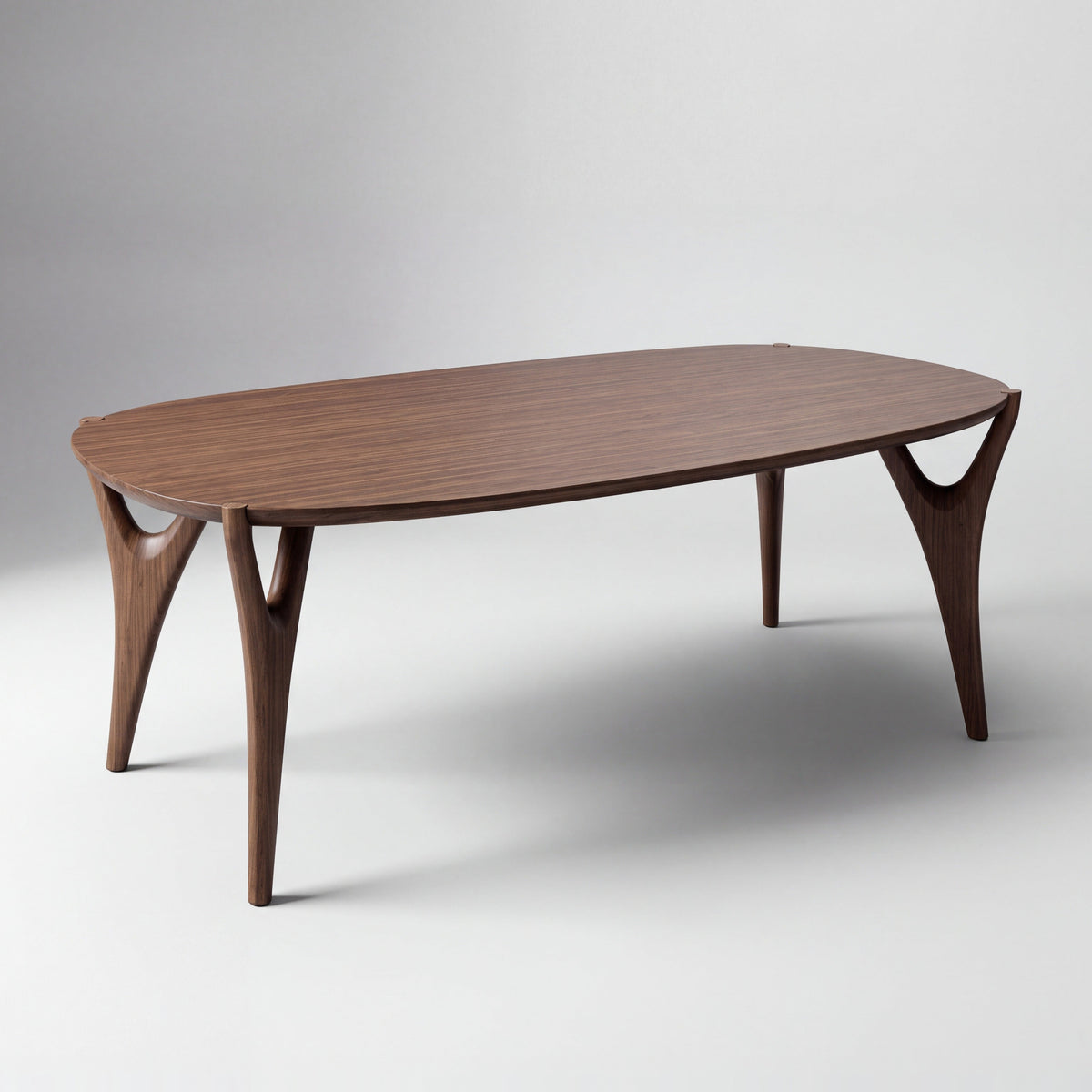 Greenington Belle Dining Table in Black Walnut bamboo, on a studio background