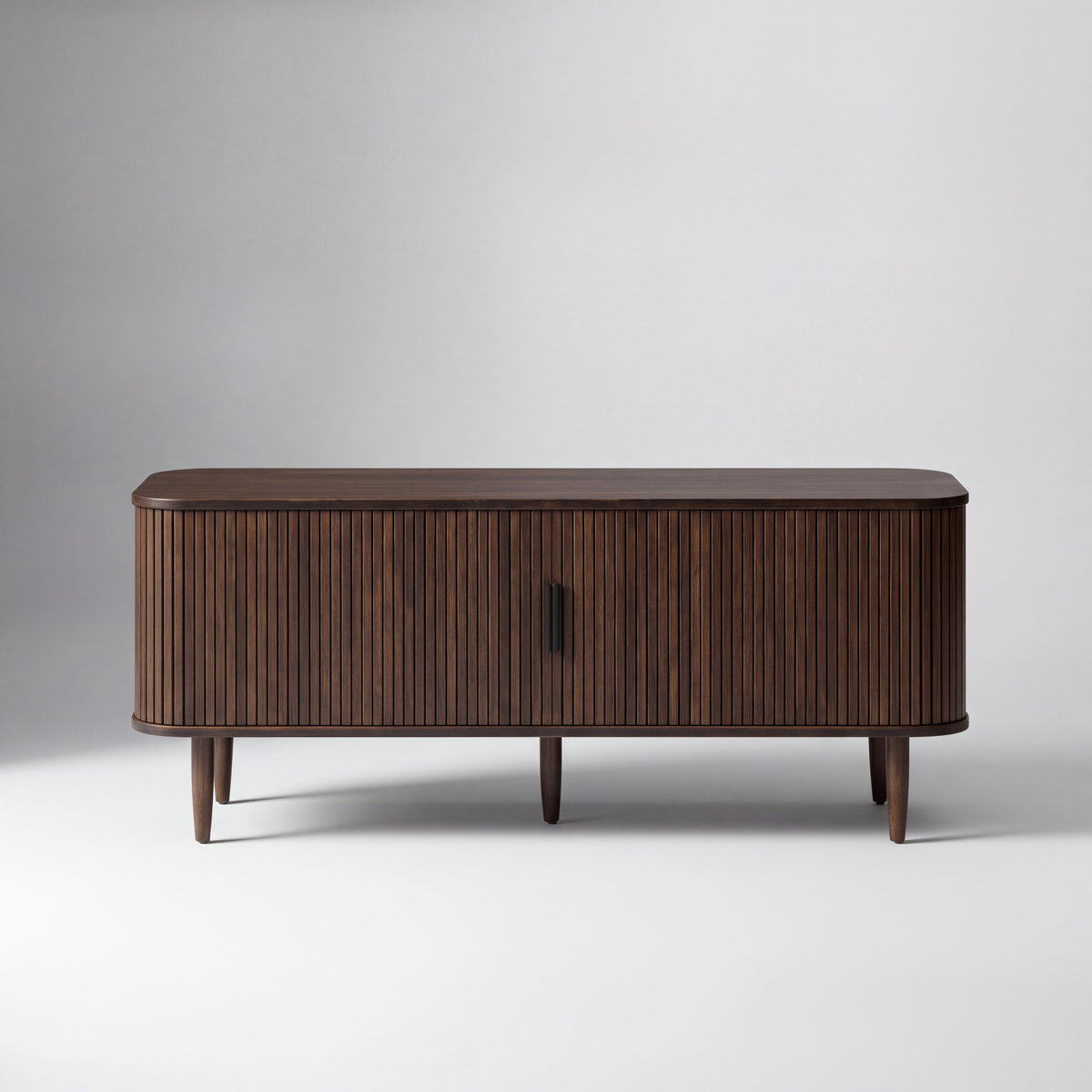 Greenington Carmel Console in Black Walnut bamboo, shown on a plain background