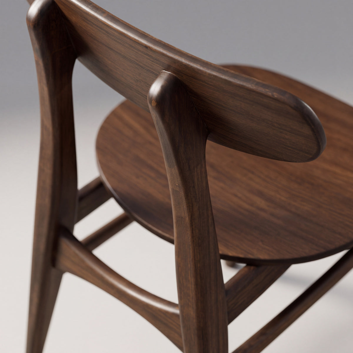 Close-up of the backrest on the Greenington Cassia Dining Chair in Black Walnut bamboo