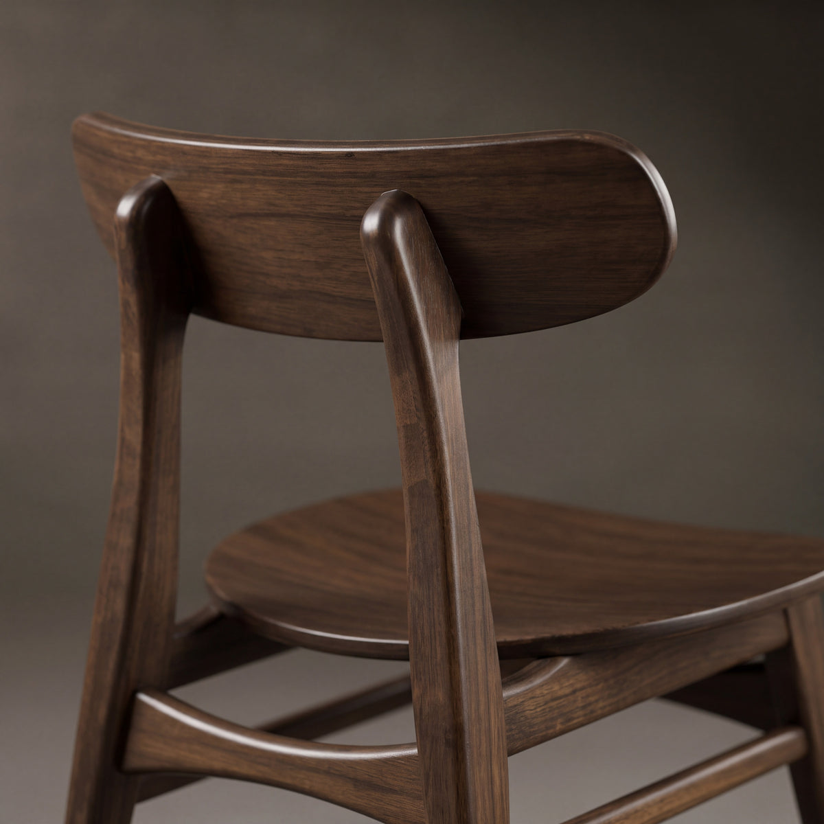 Detail of the backrest on the Greenington Cassia Dining Chair in Black Walnut bamboo