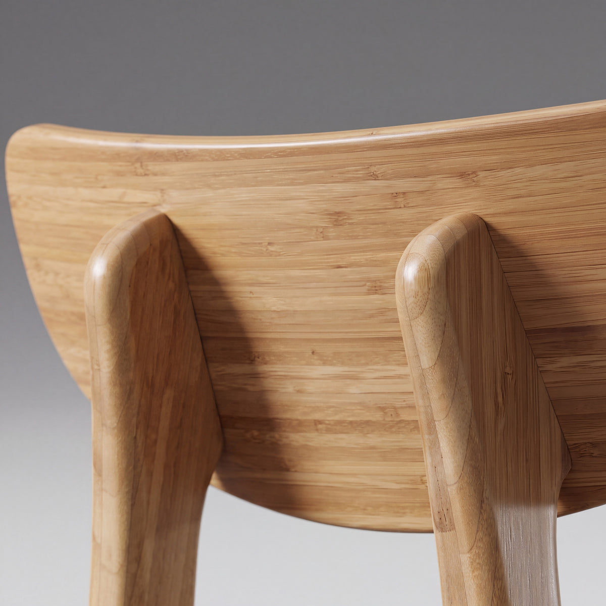 Greenington Cassia Dining Chair in Caramelized bamboo, close-up of the backrest from behind