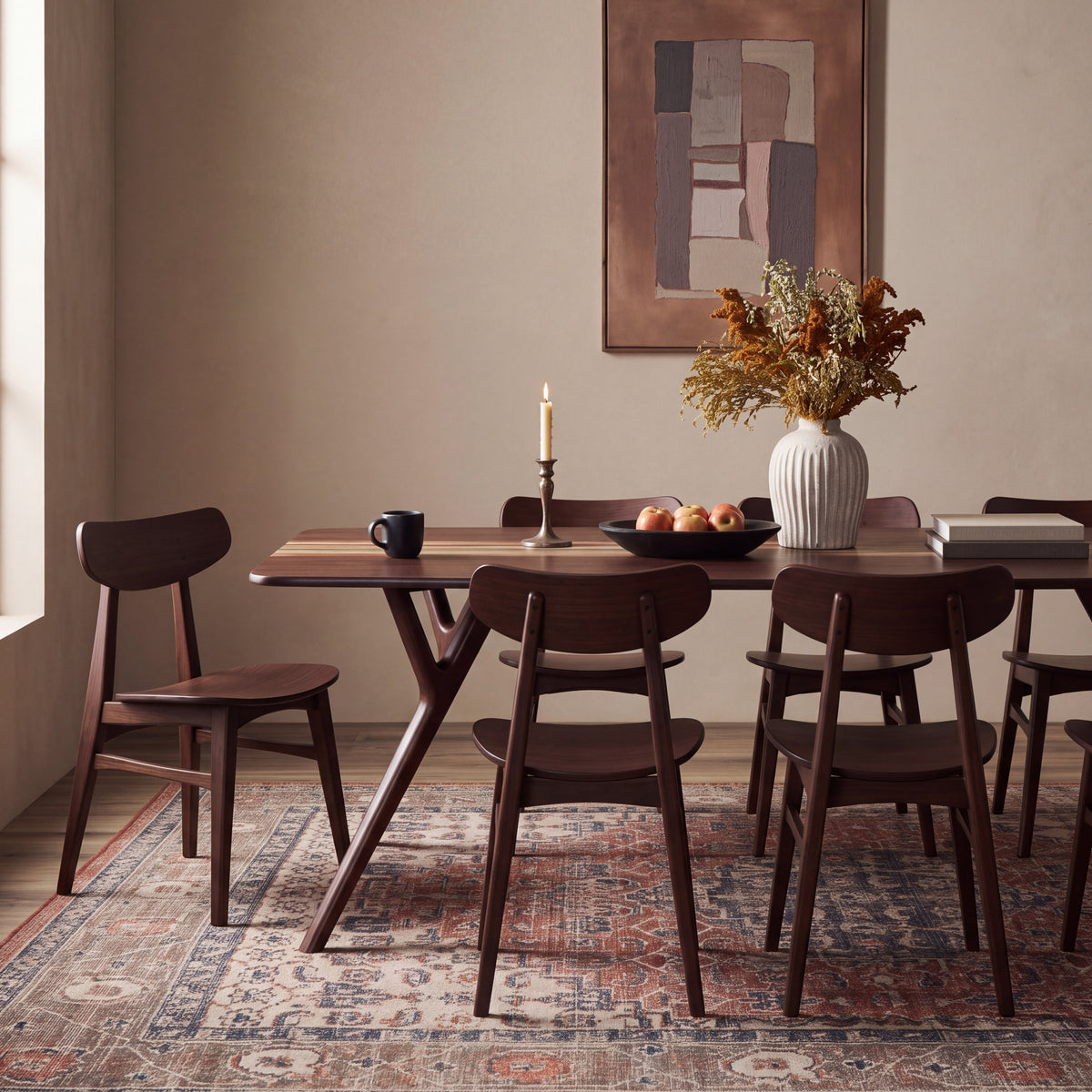 Greenington Cassia Dining Chair in Sable bamboo, shown in a dining room