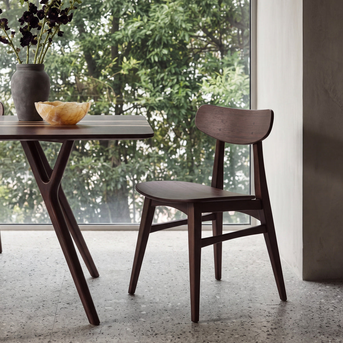 Greenington Cassia Dining Chair in Sable bamboo, in a dining room setting