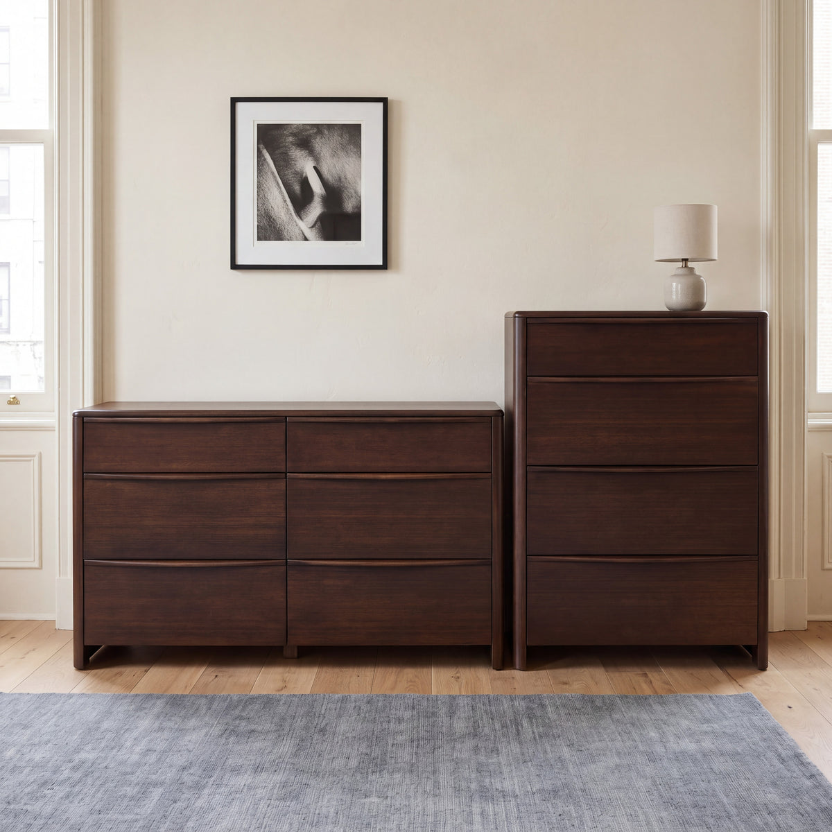 Catalina dresser and chest in Black Walnut
