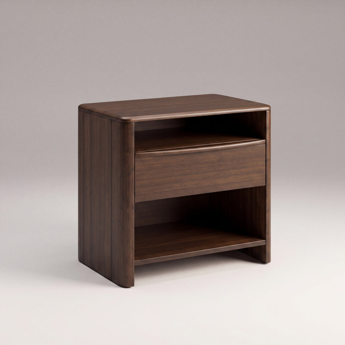 Greenington Catalina Nightstand in Black Walnut bamboo, on a studio background