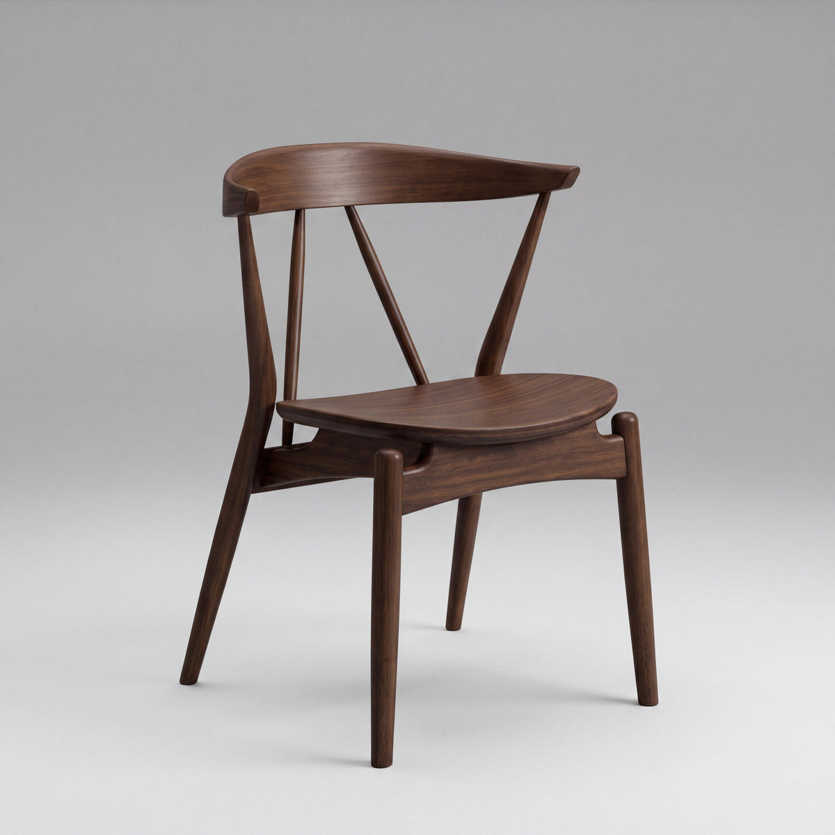 Cove wraparound back chair in Black Walnut