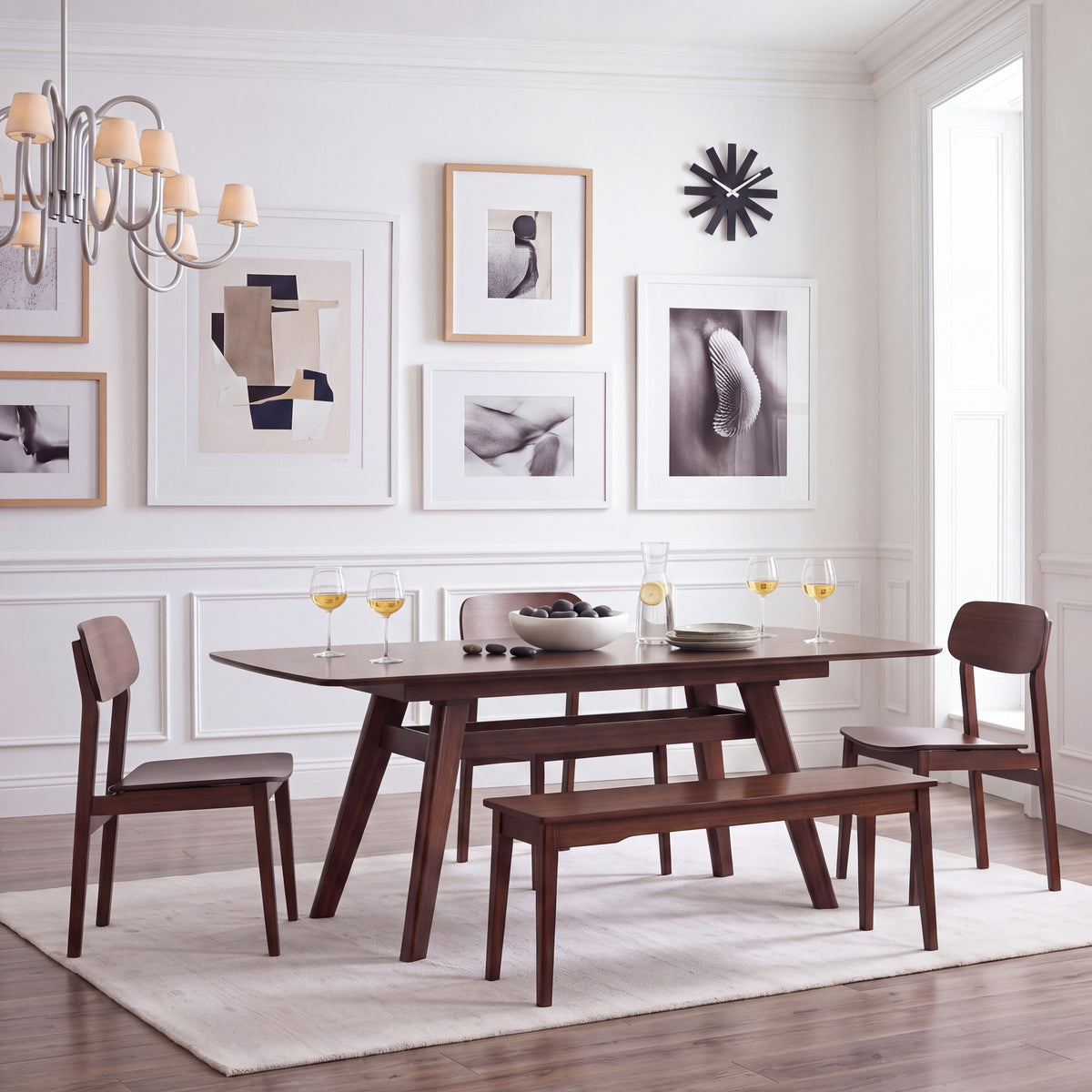 Greenington Currant Dining Table in Black Walnut bamboo, in a dining room setting