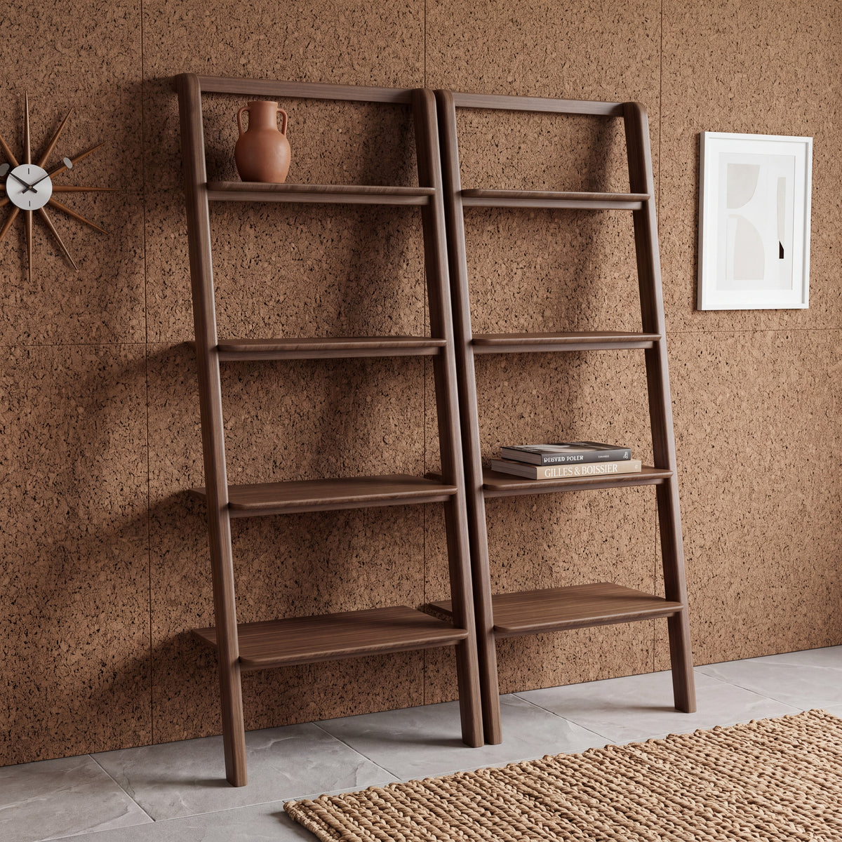 Greenington Currant Leaning Bookshelf in Black Walnut bamboo