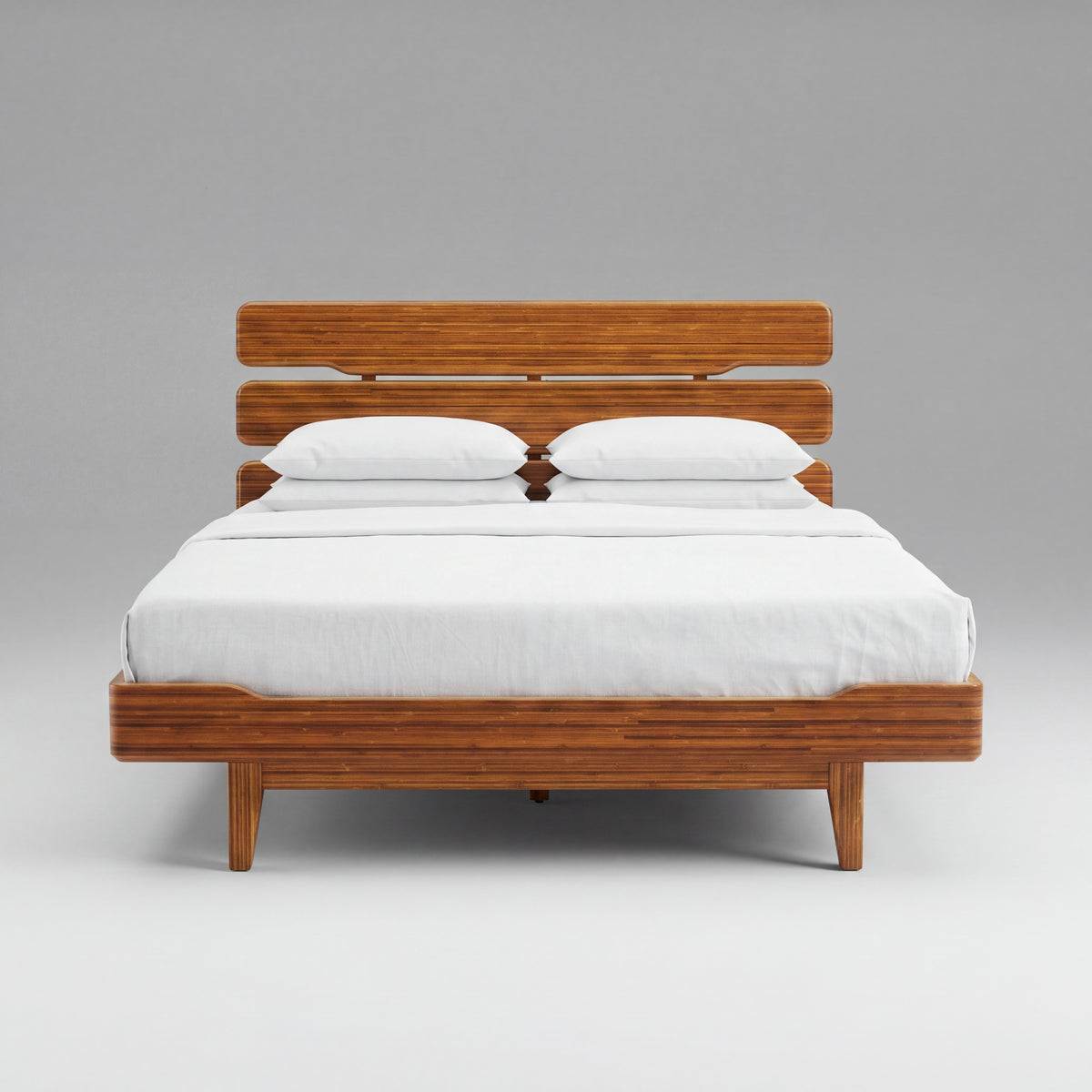 Greenington Currant Platform Bed in Amber bamboo, shown on a plain background