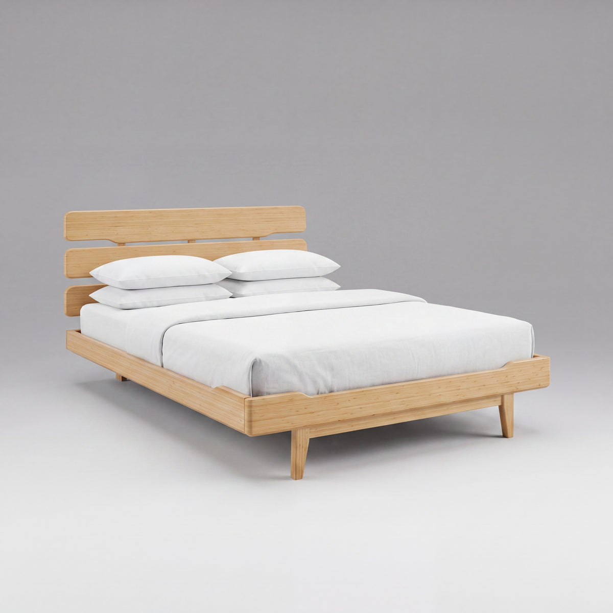 Greenington Currant Platform Bed in Caramelized bamboo, on a studio background