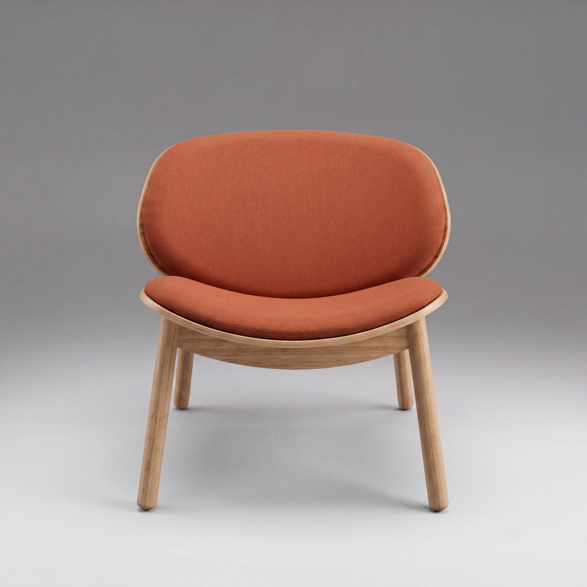 Greenington Danica Chair in Red fabric with a Wheat bamboo frame, shown on a plain background