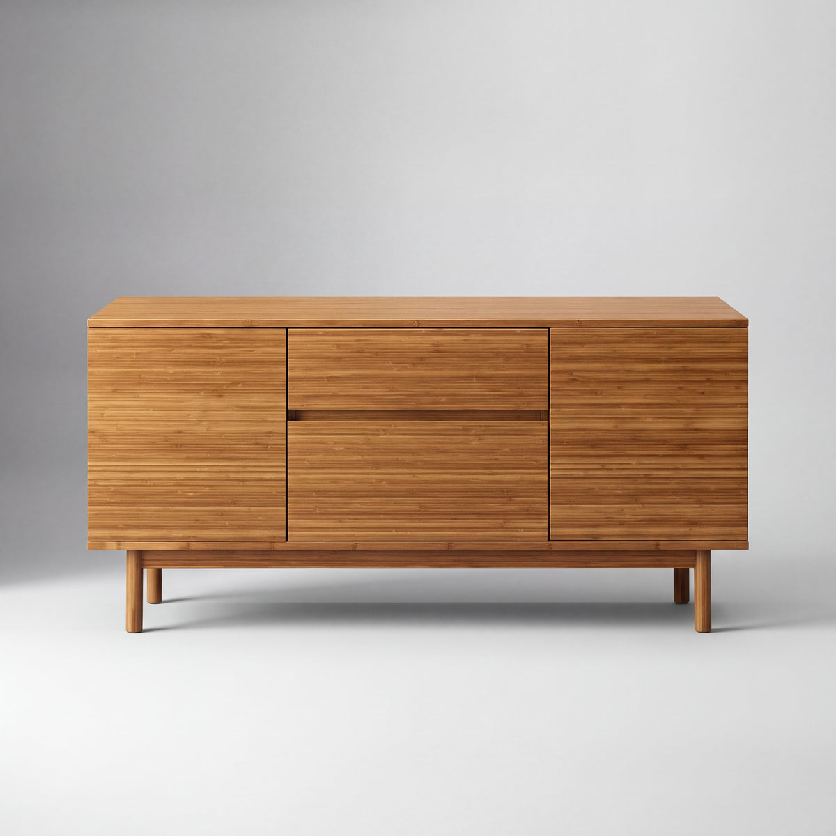 Greenington Erikka Console in Amber bamboo, on a studio background