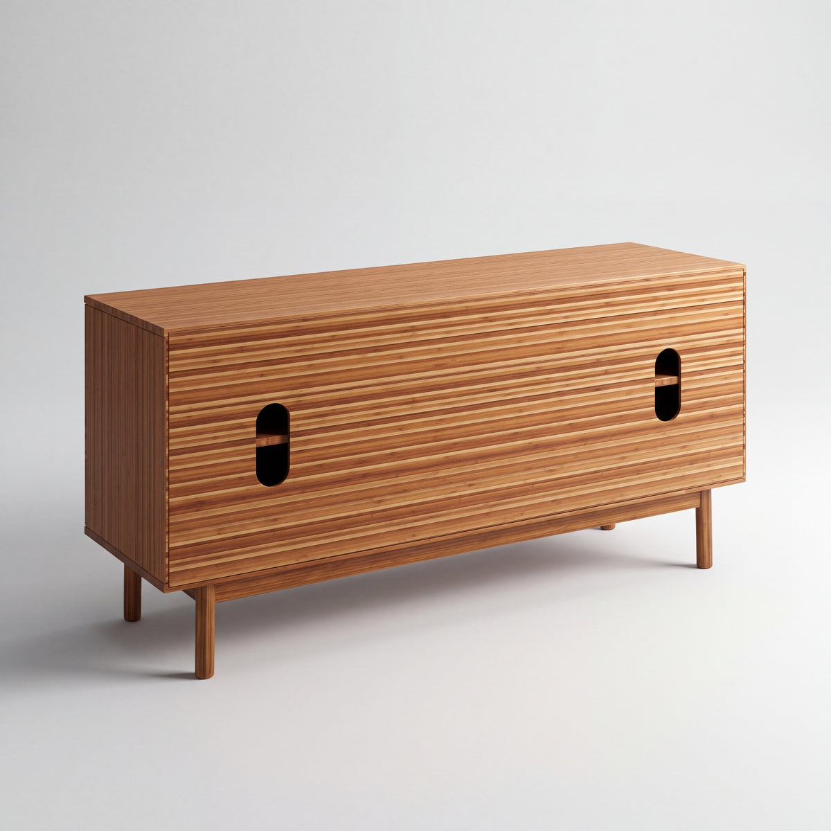 Greenington Erikka Console in Amber bamboo, on a studio background