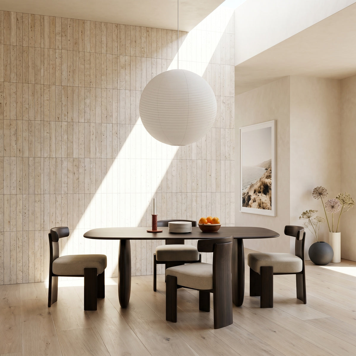 Greenington Aria Dining Table (72") in Caviar bamboo, in a dining room setting