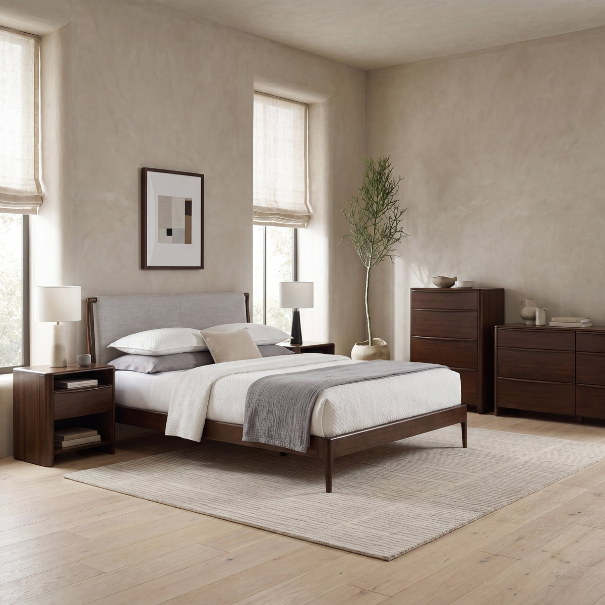 Catalina platform bed in Black Walnut
