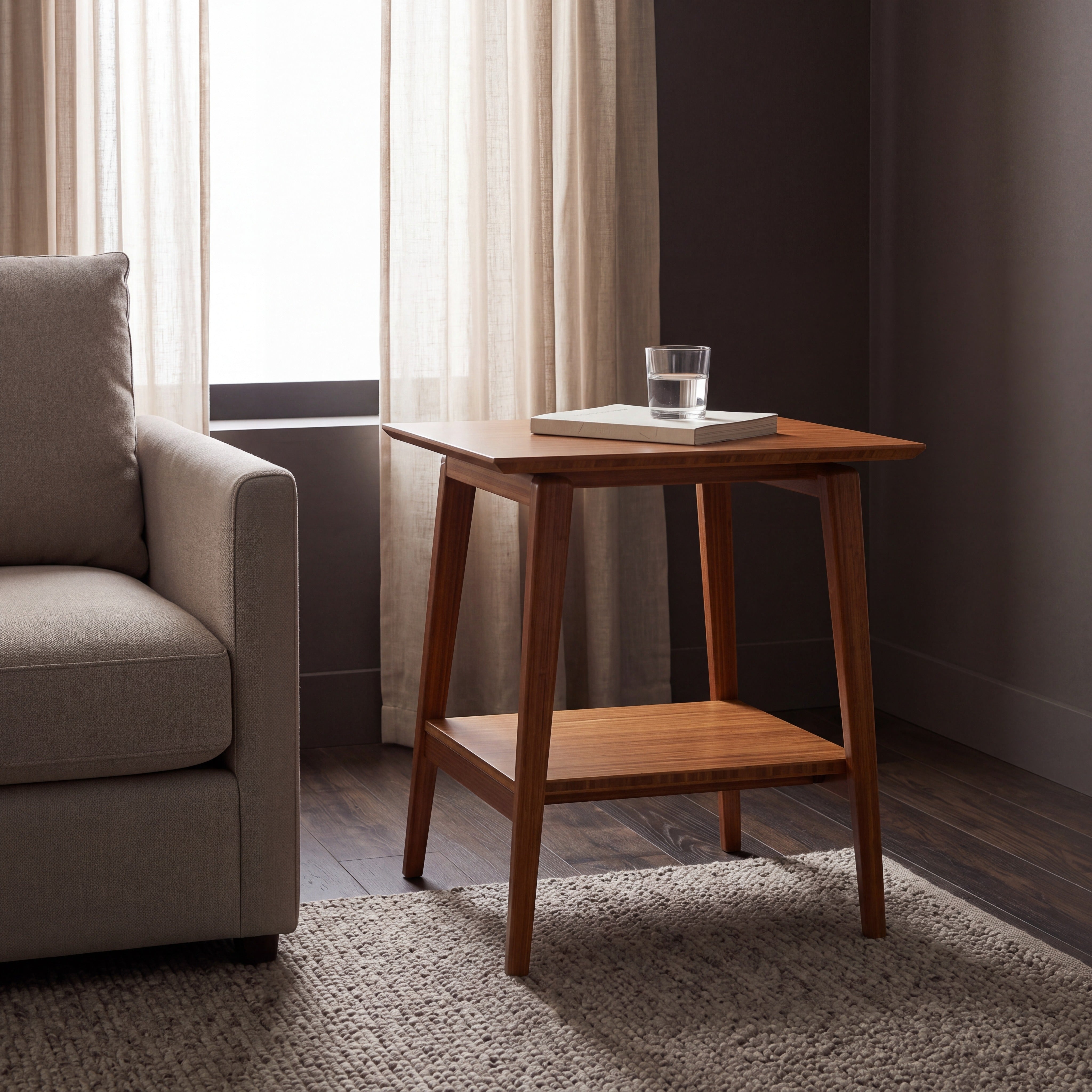 Greenington Antares End Table in Amber Finish