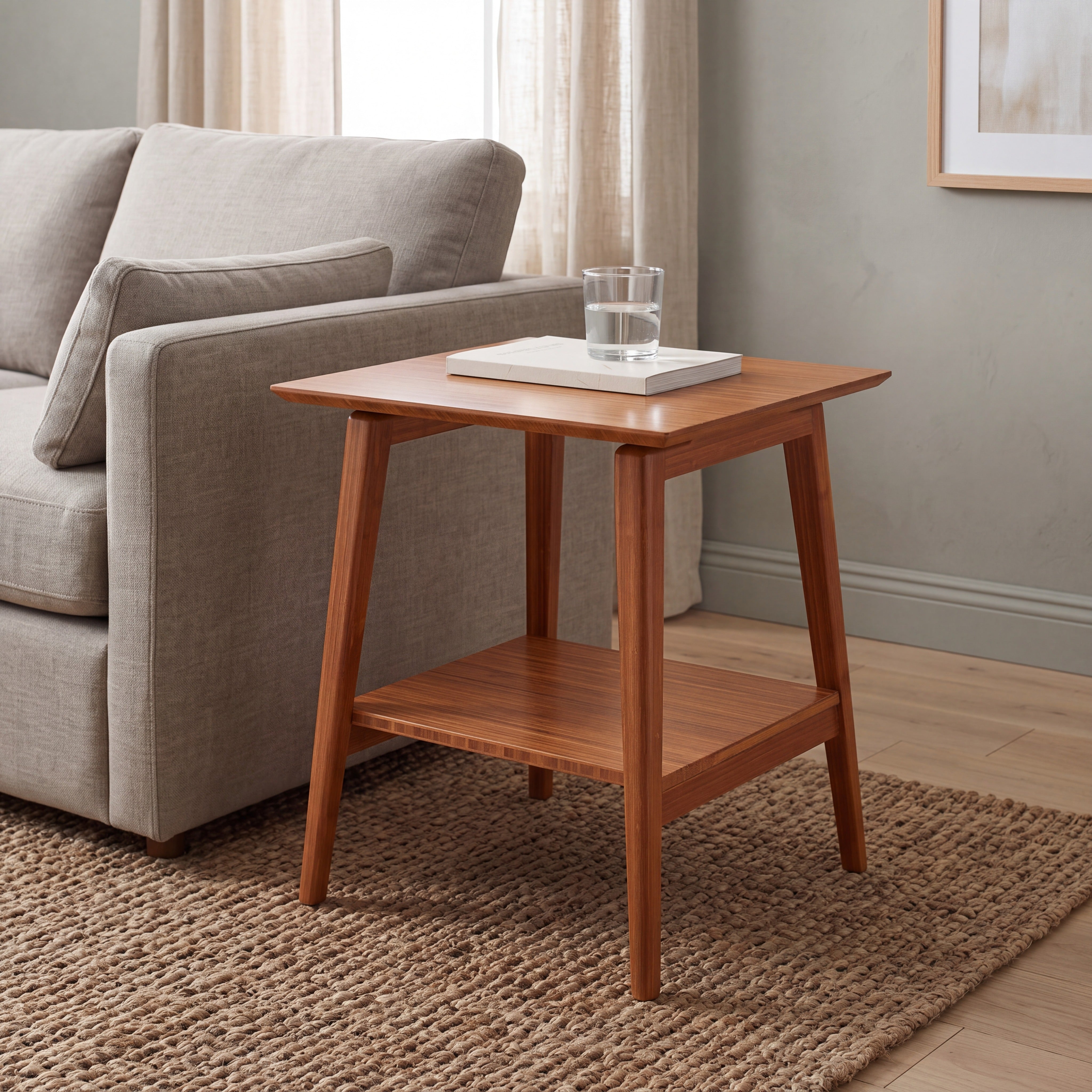 Greenington Antares End Table in Amber Finish