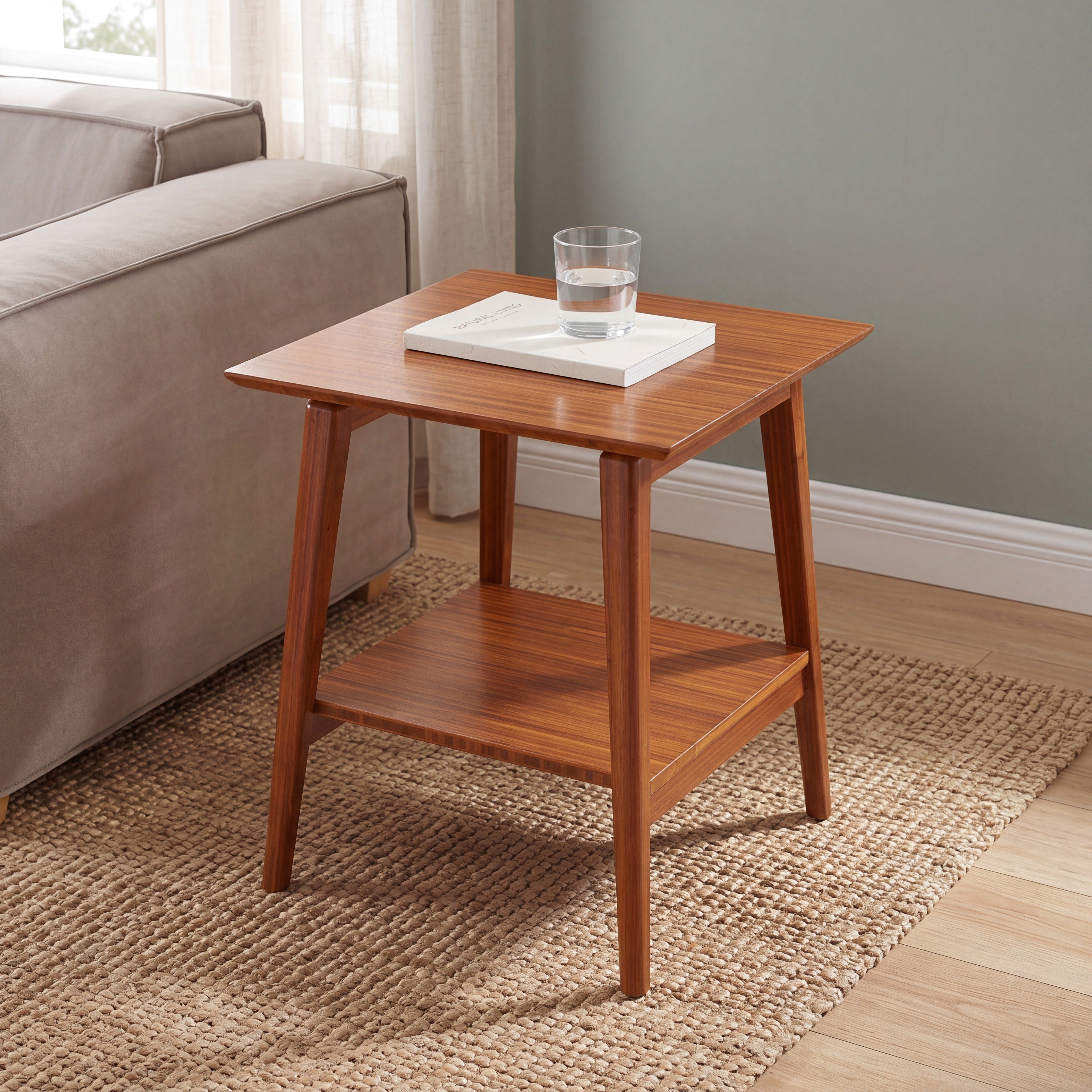 Greenington Antares End Table in Amber Finish