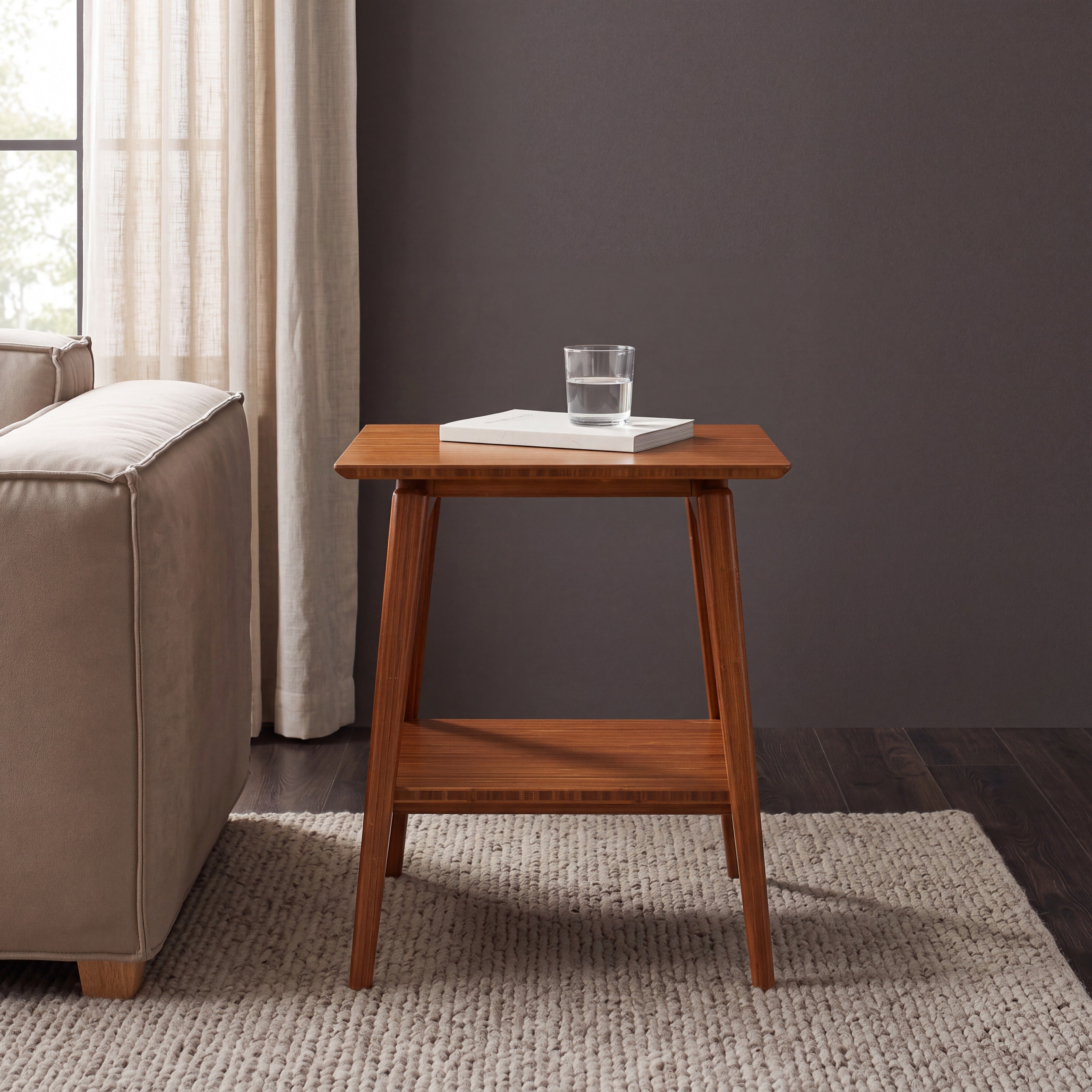 Greenington Antares End Table in Amber Finish